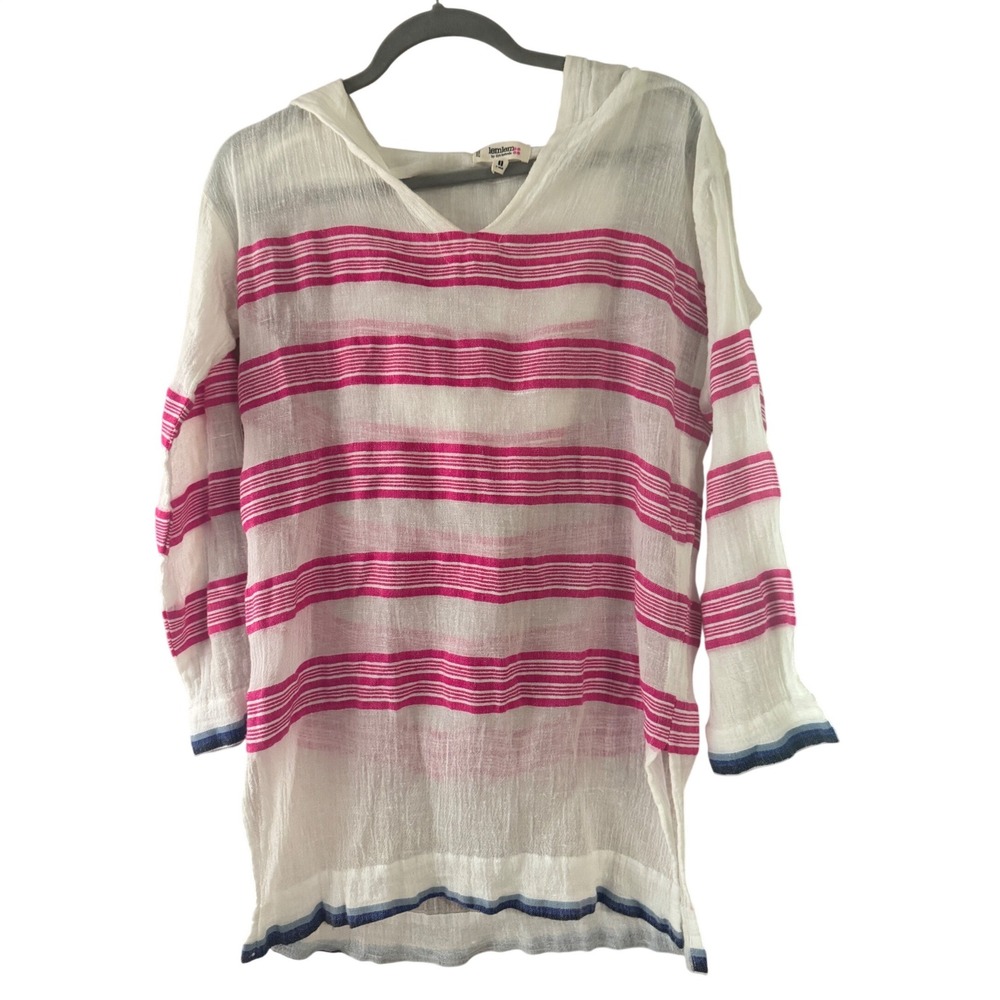 Lemlem by Liya Kebede Pink Striped Hoodie Cover Up XS Made in Ethiopia